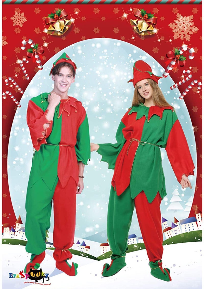 EraSpooky Christmas Elf Adult Costume Unisex Whole Set - Image 2